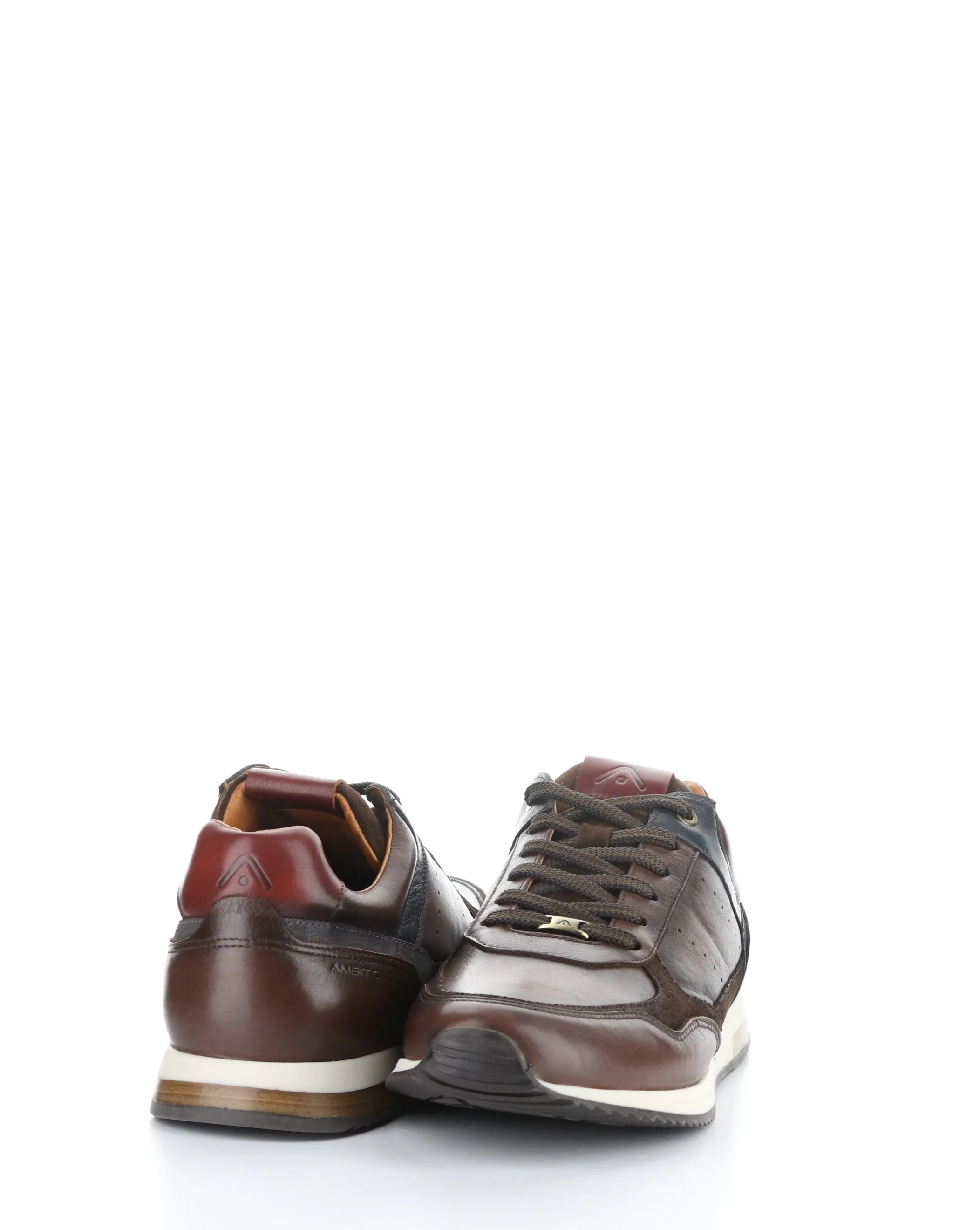 13052 Brown Lace-up Combi Shoes.