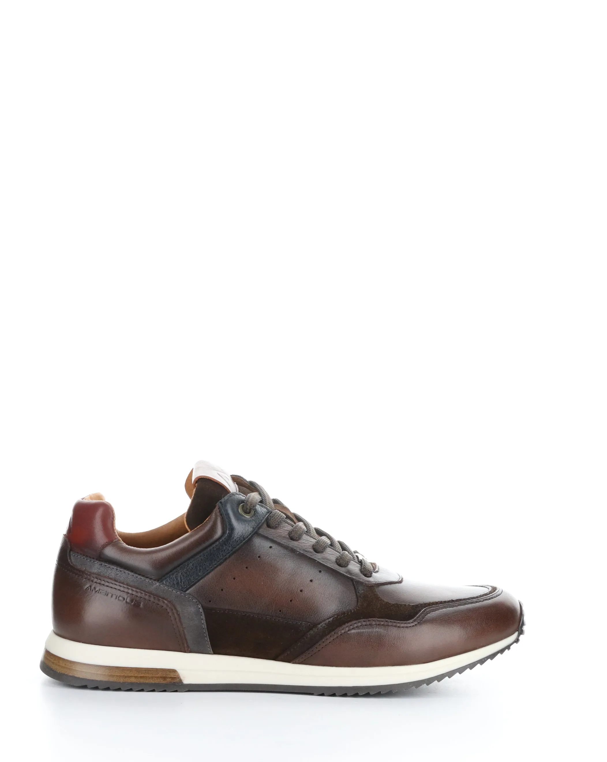 13052 Brown Lace-up Combi Shoes.