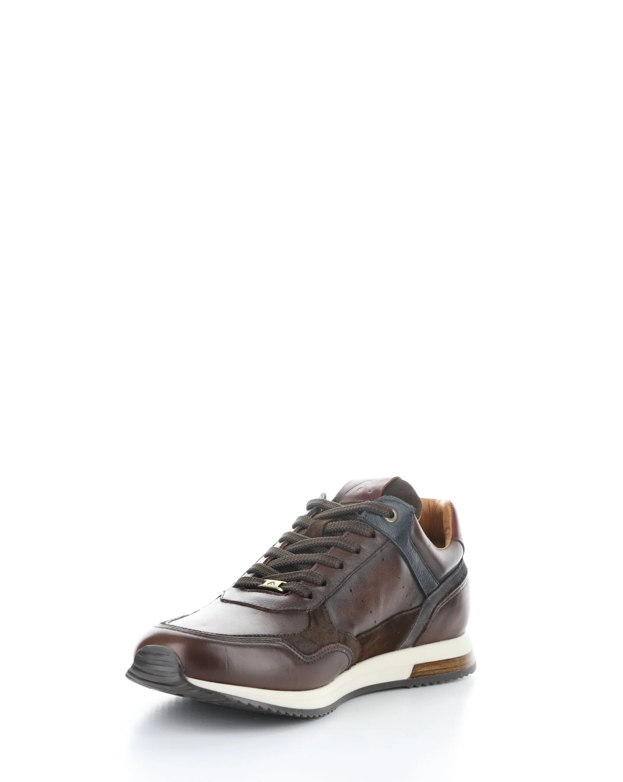 13052 Brown Lace-up Combi Shoes.