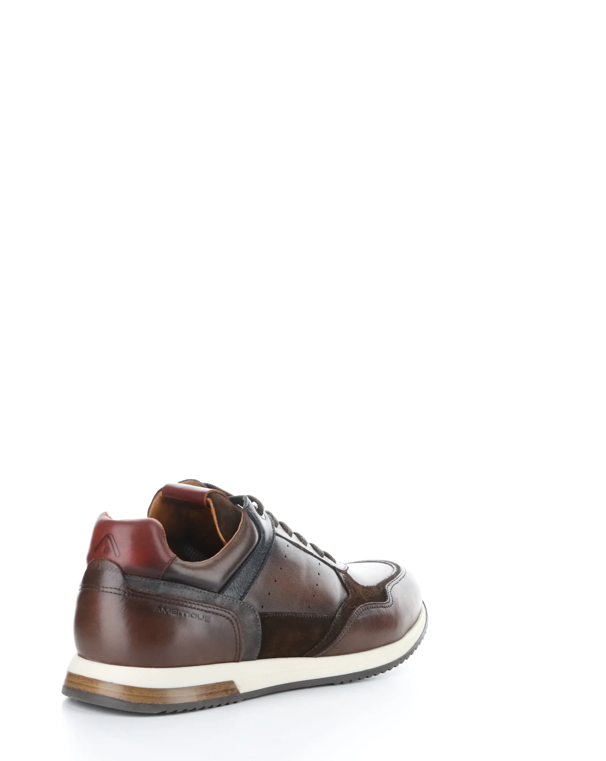 13052 Brown Lace-up Combi Shoes.