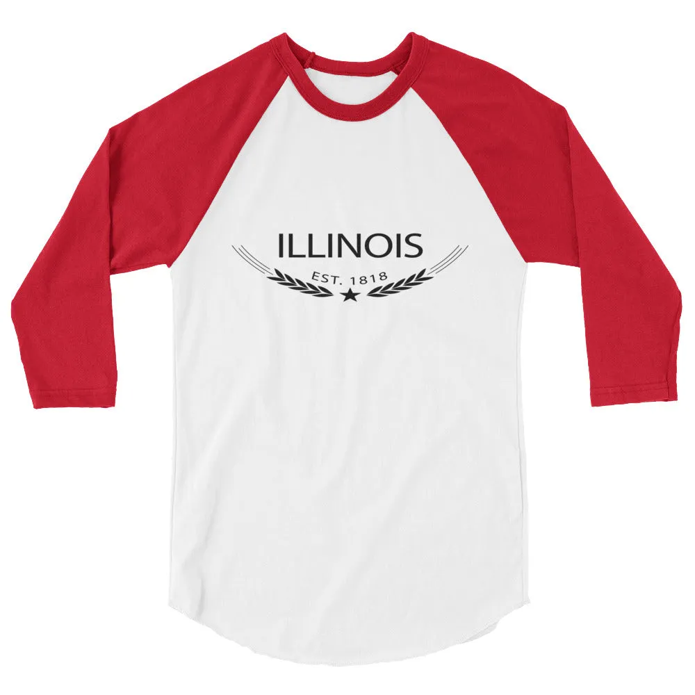 3/4 Sleeve Raglan Shirt - Established in Illinois