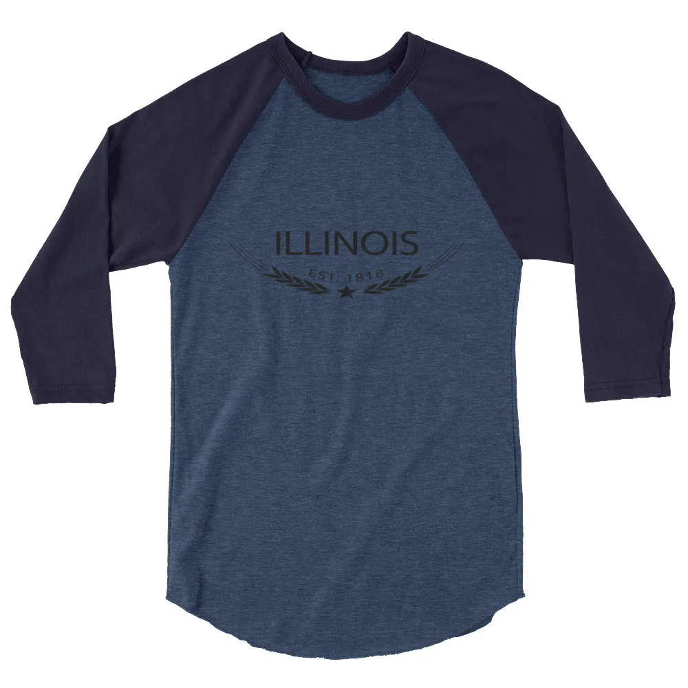 3/4 Sleeve Raglan Shirt - Established in Illinois