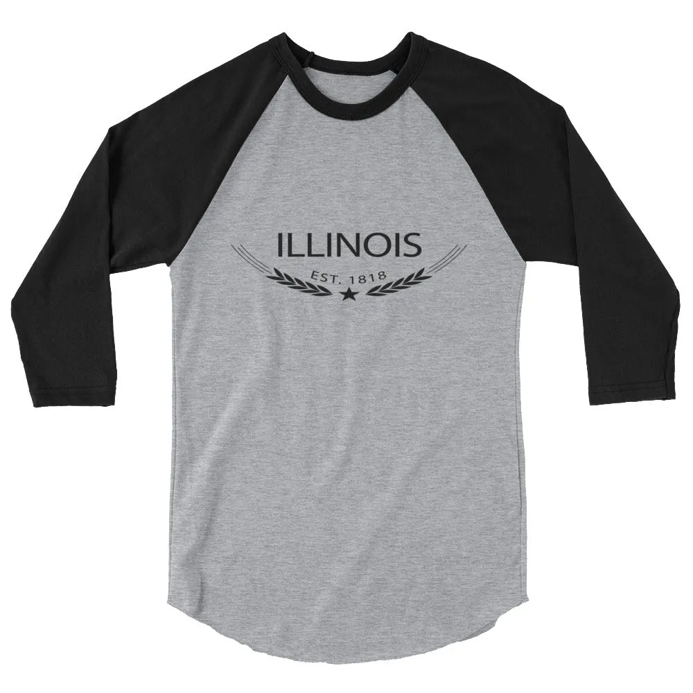 3/4 Sleeve Raglan Shirt - Established in Illinois