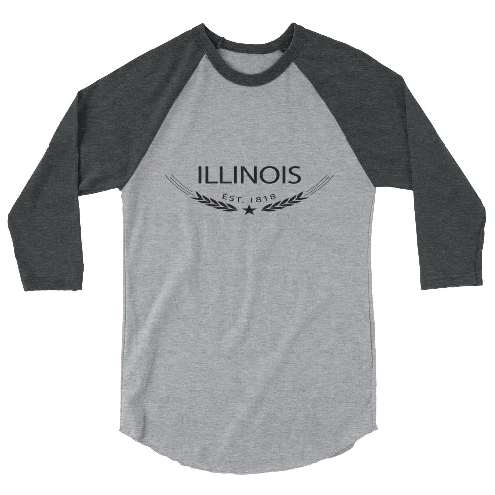 3/4 Sleeve Raglan Shirt - Established in Illinois