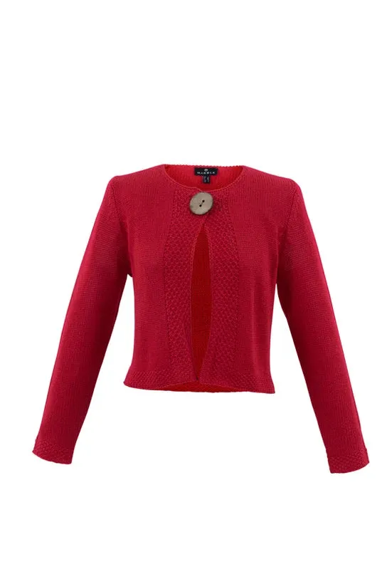 6515 Red Marble Relaxed Fit Cardigan