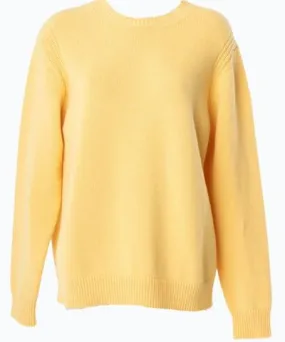 Altramoda Redressing the World Yellow / Orange Women's Crewneck Sweater In Responsible Wool And Cashmere