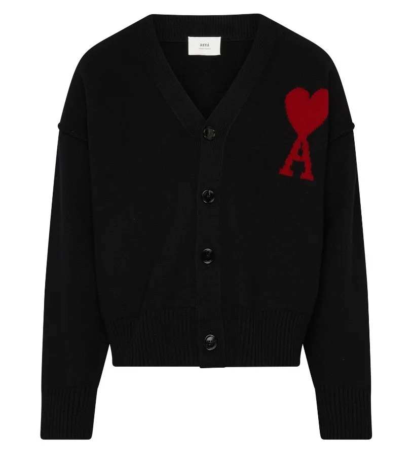 AMI PARIS  |Wool Plain Logo Designers Cardigans