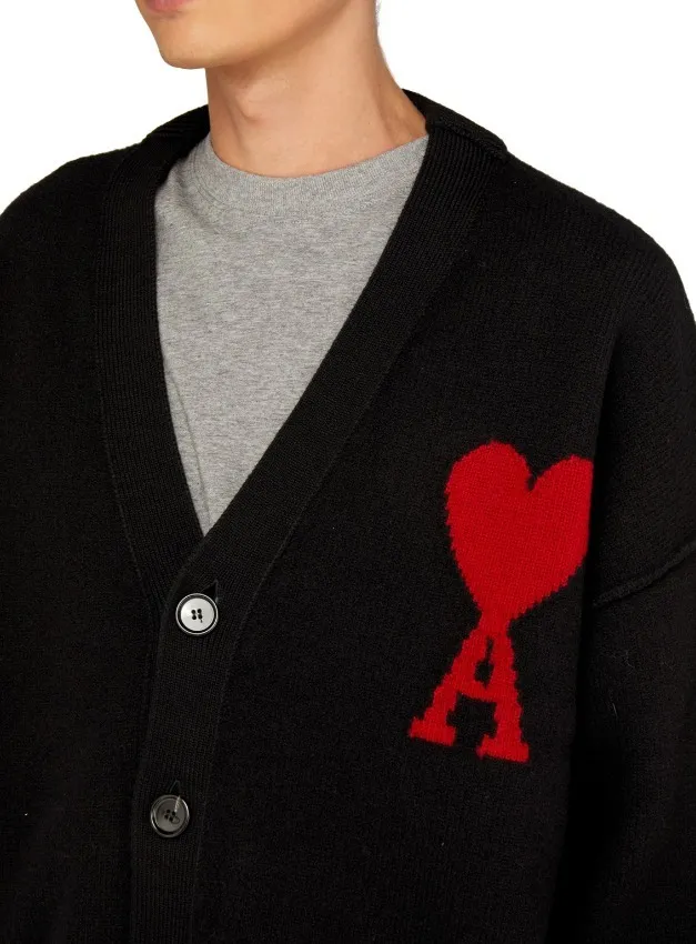 AMI PARIS  |Wool Plain Logo Designers Cardigans