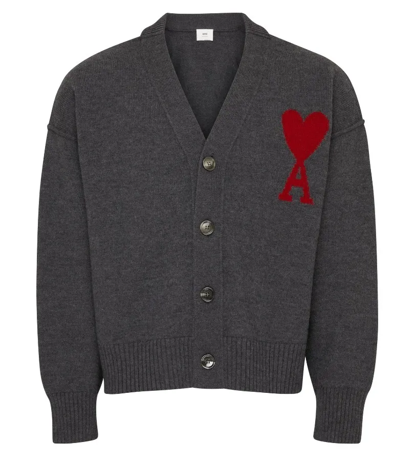 AMI PARIS  |Wool Plain Logo Designers Cardigans