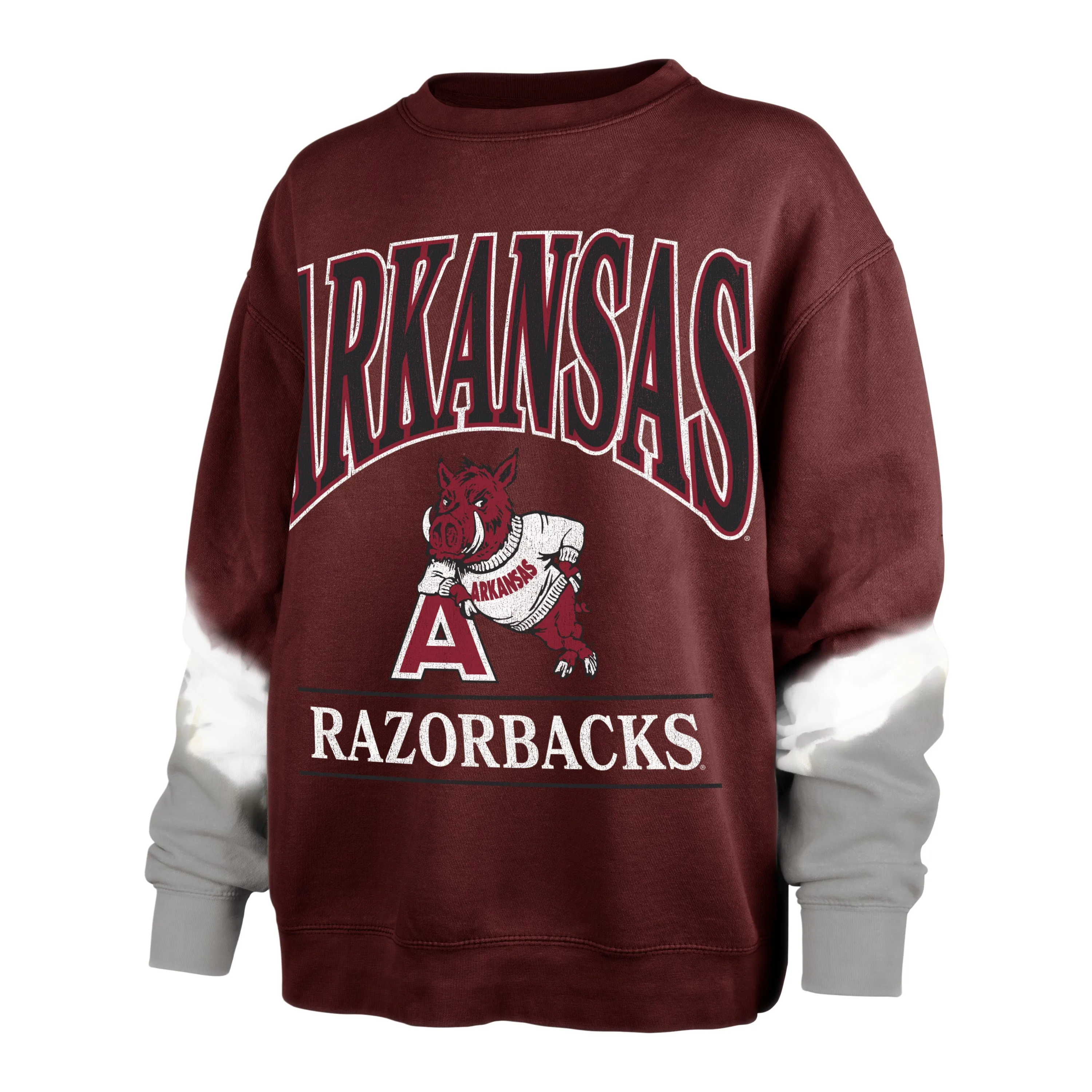 Arkansas Razorbacks Vintage Sleeve Dye Sweatshirt for Women's