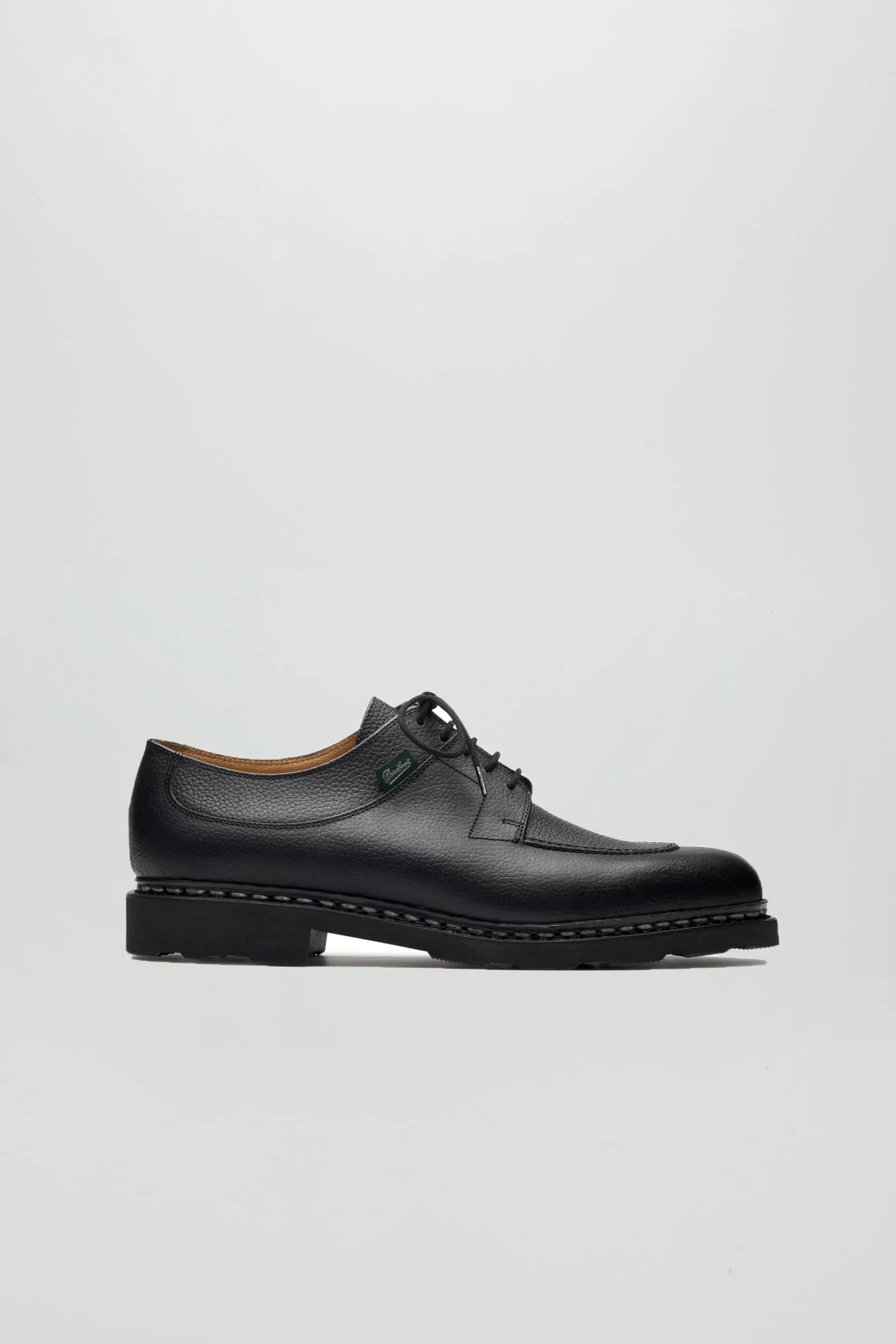 Avignon black grain leather sole rubber