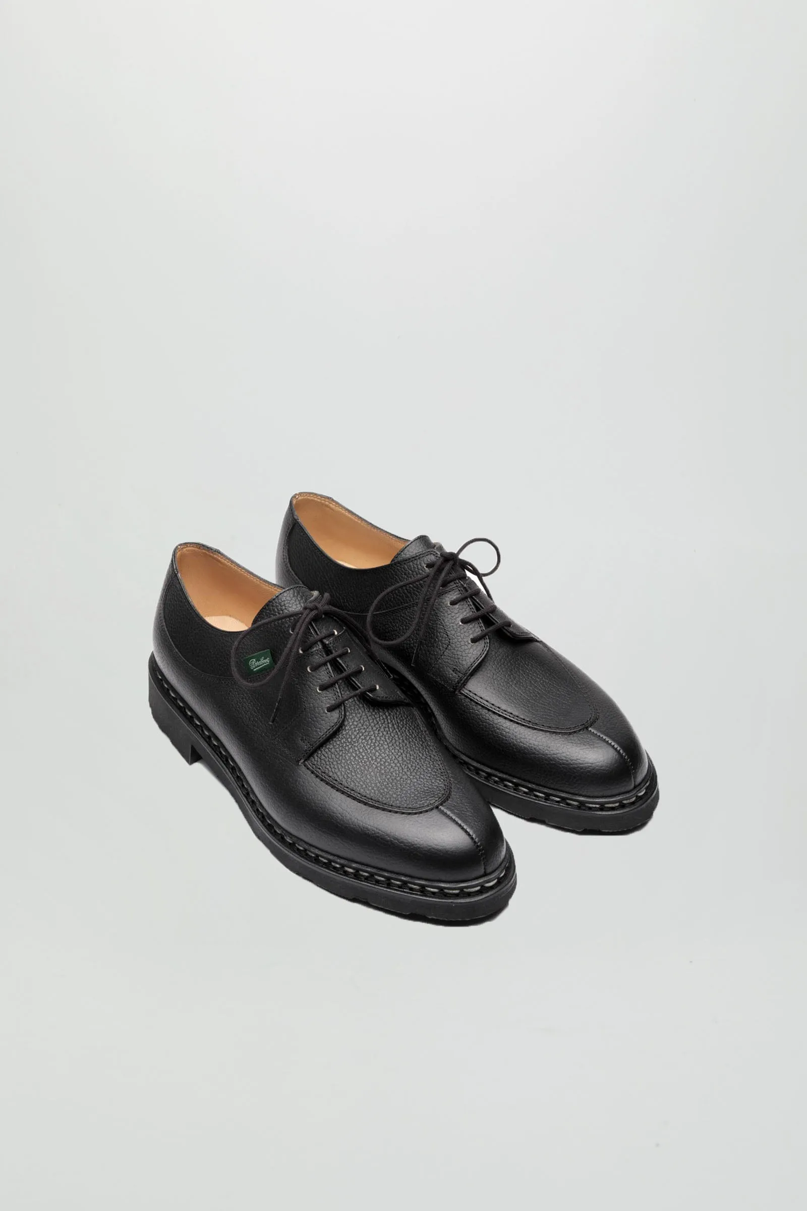 Avignon black grain leather sole rubber