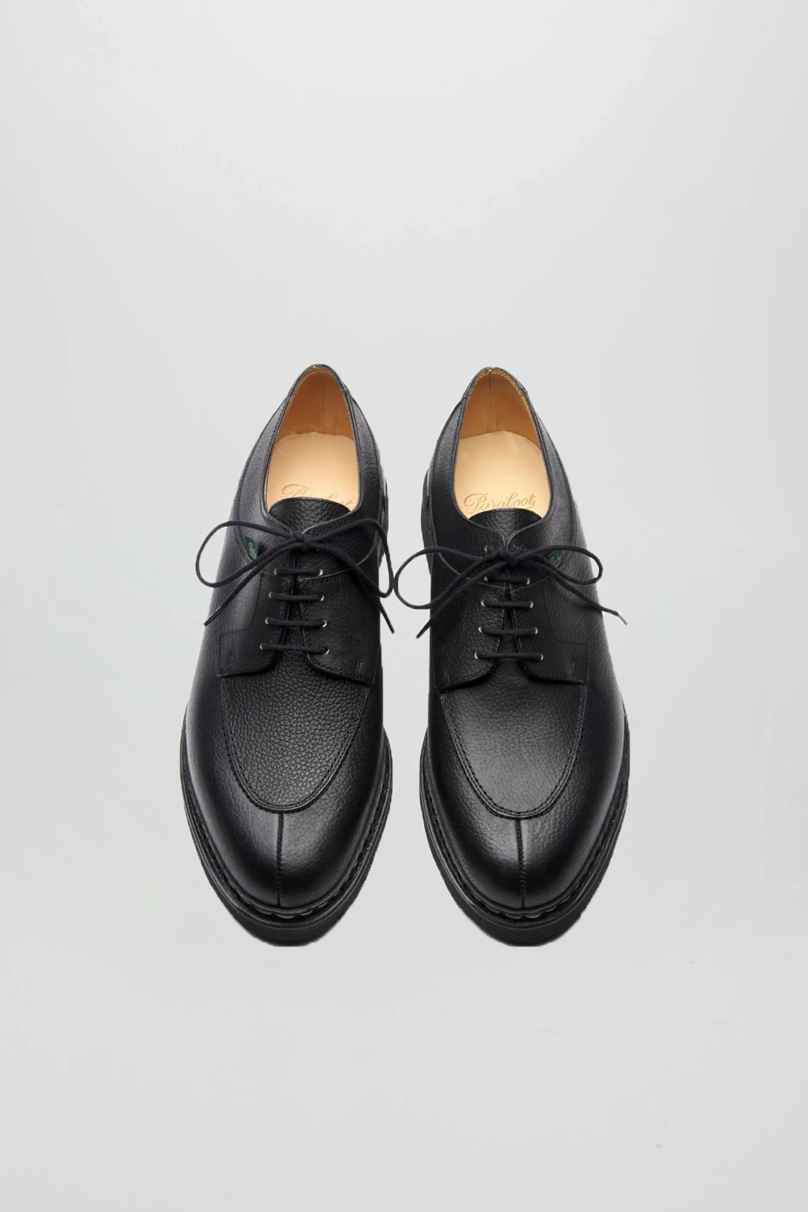 Avignon black grain leather sole rubber