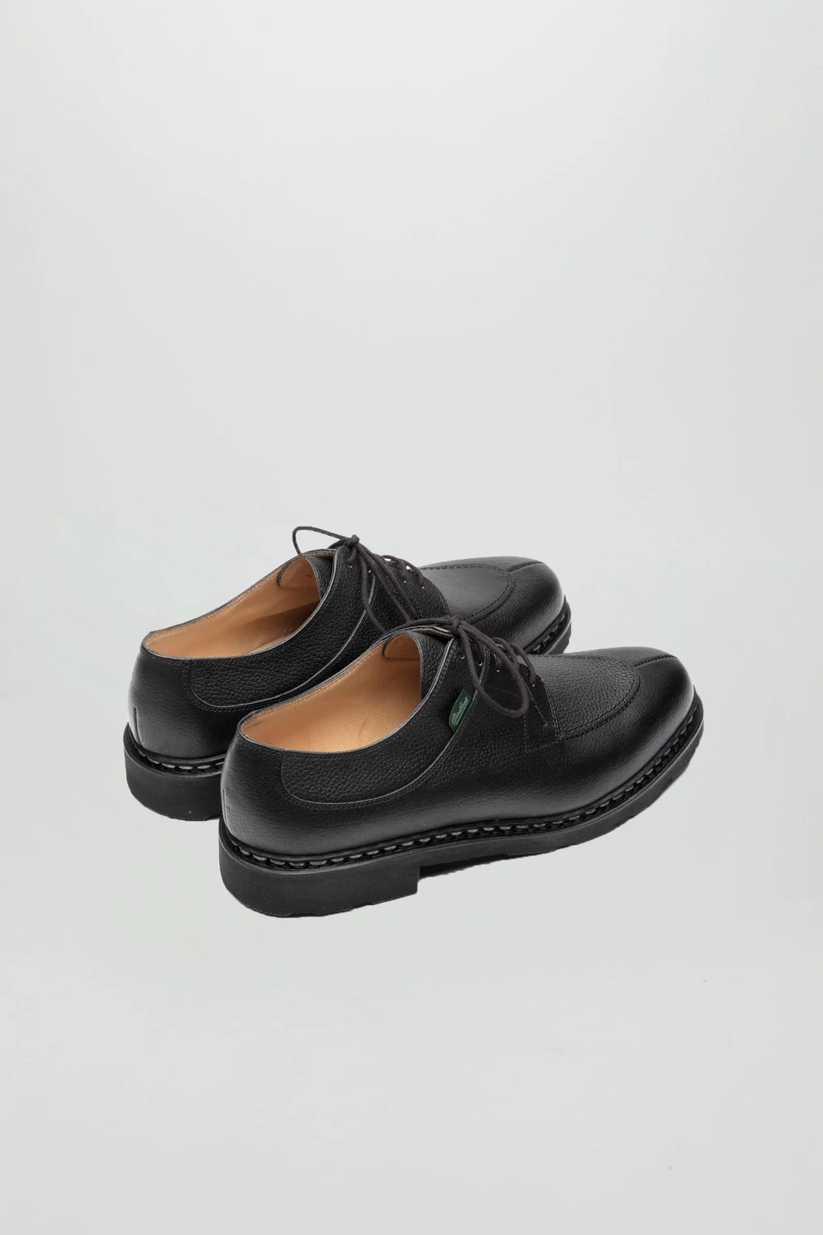 Avignon black grain leather sole rubber