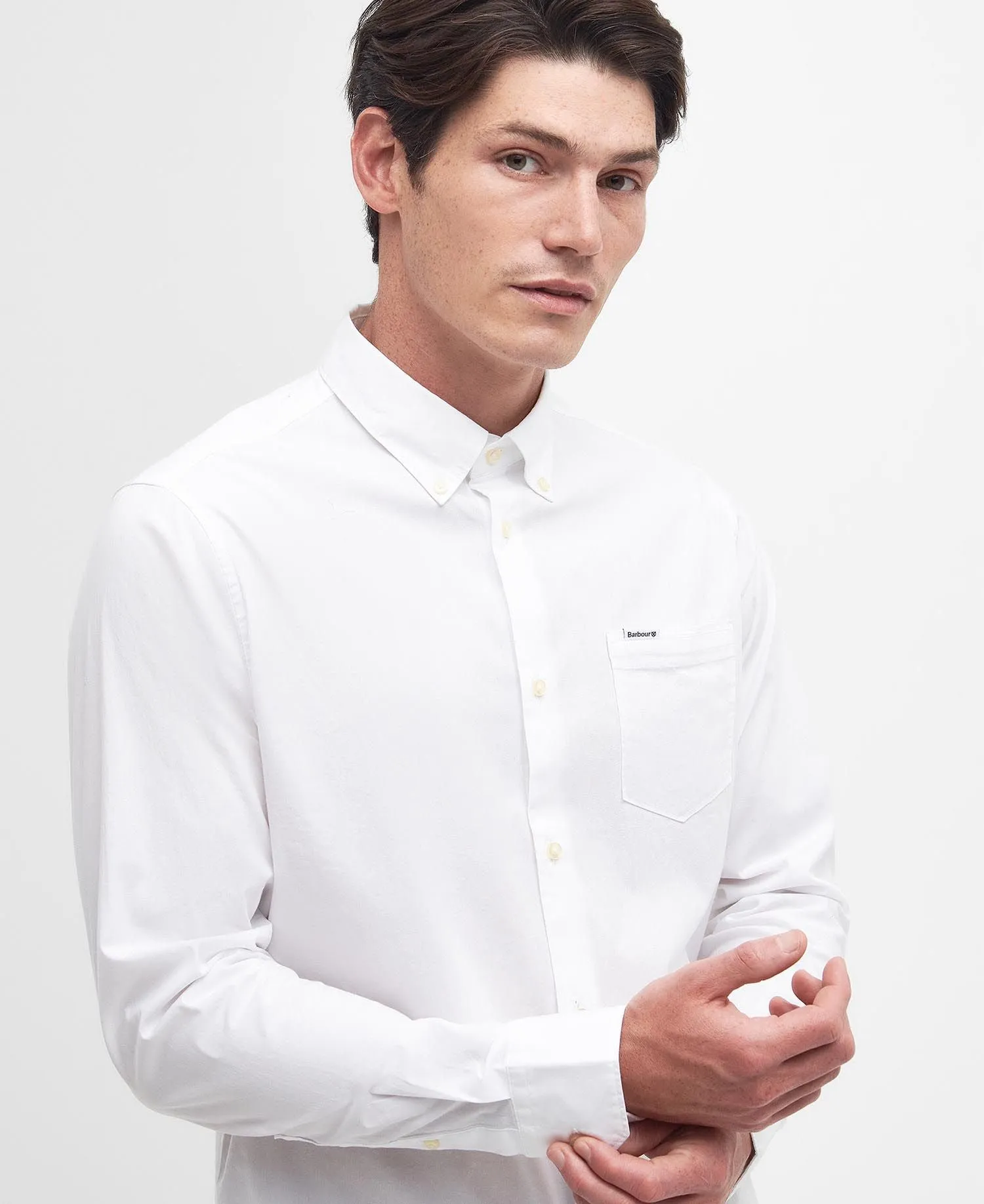 barbour cotton white shirt