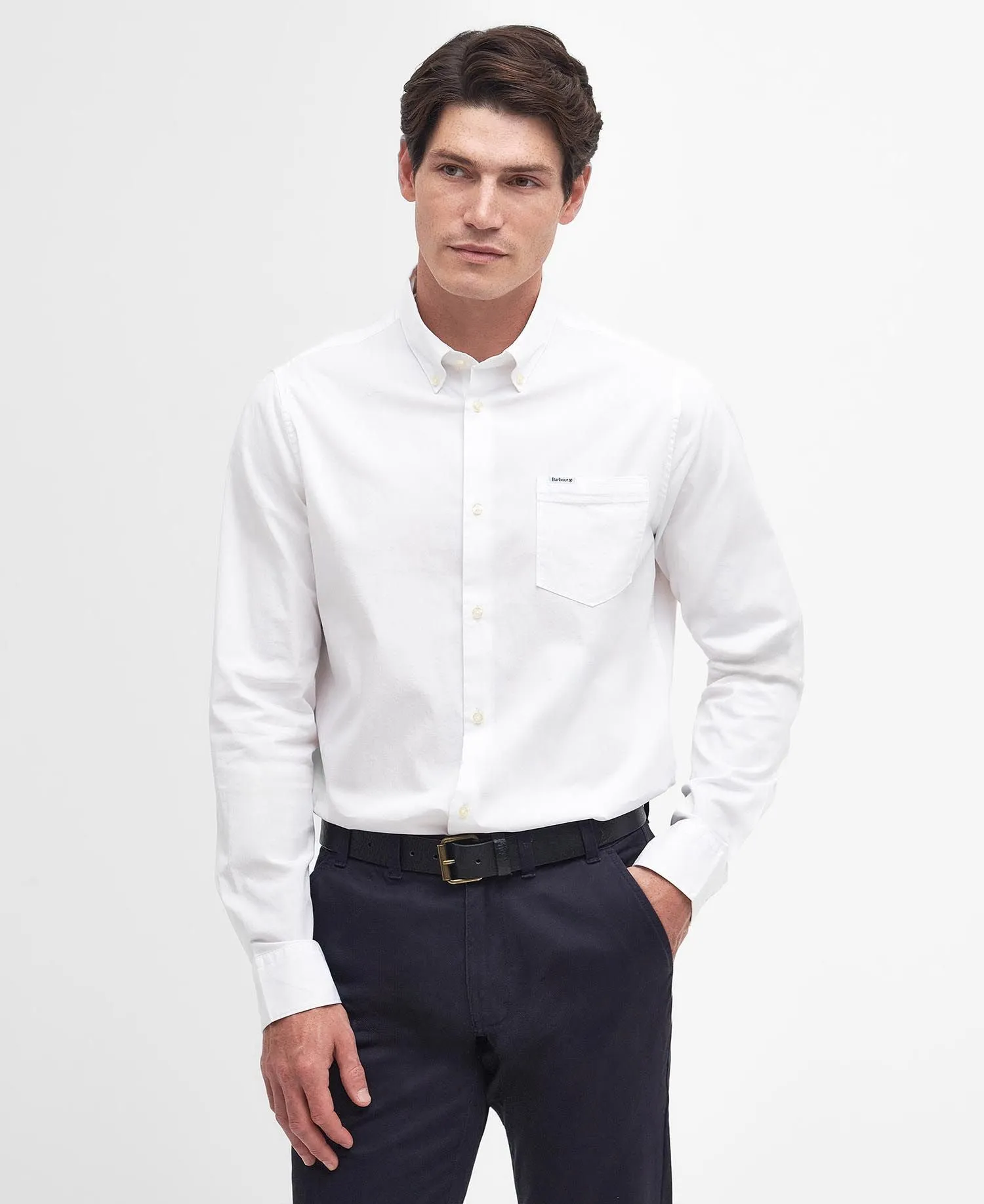 barbour cotton white shirt