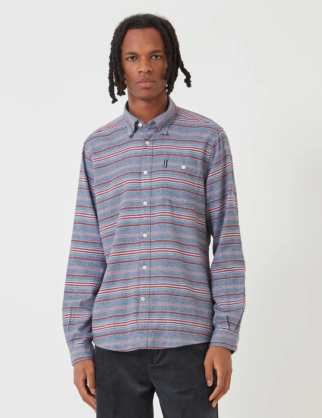 Barbour Lyde Shirt - Stripe - Crimson Red