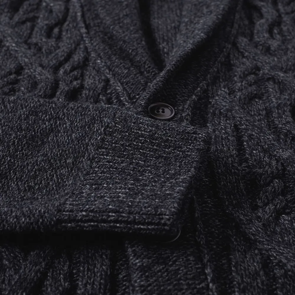 Barbour Shawl Cardigan in Charcoal