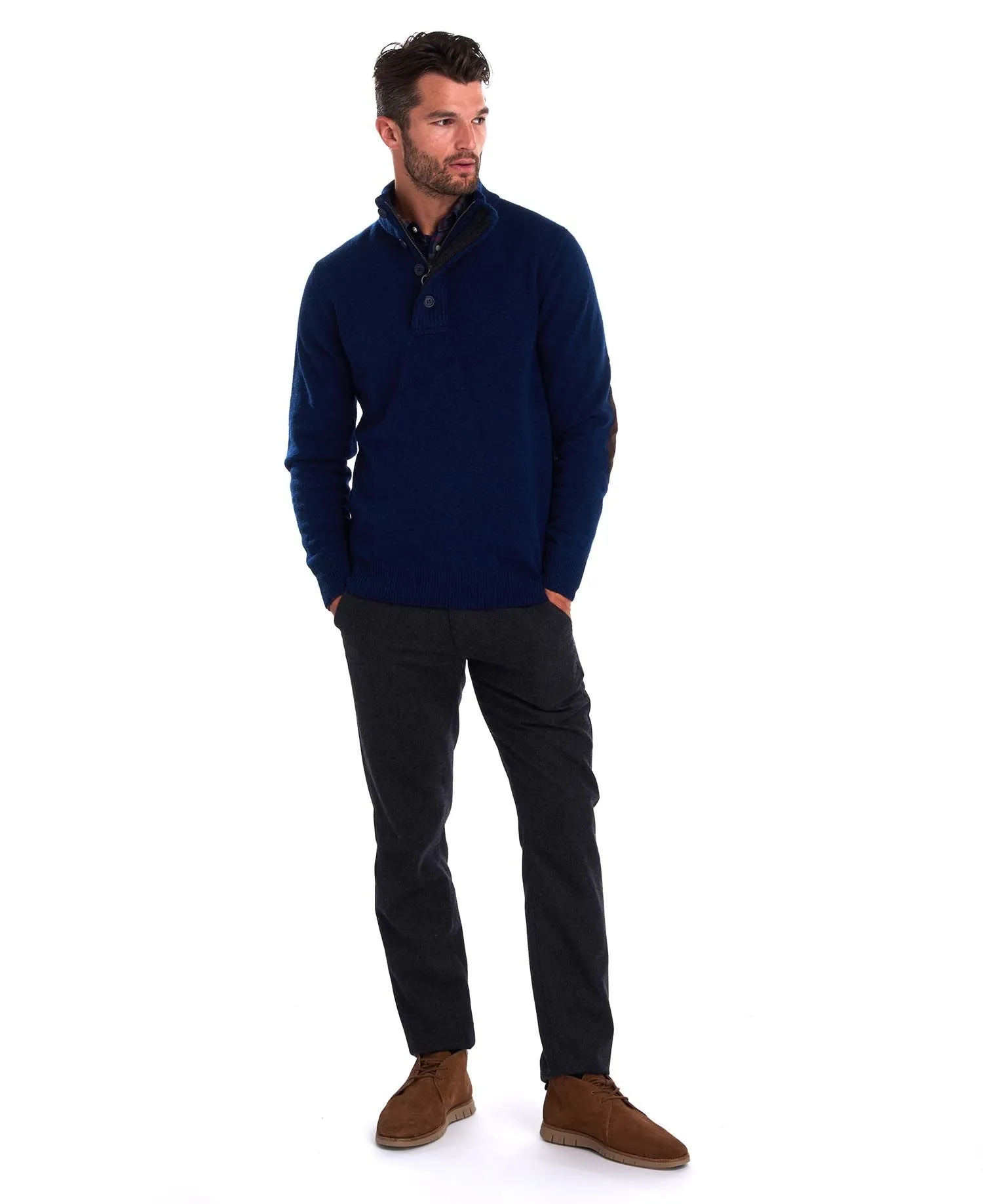 Barbour sweater in deep blue