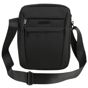 Black Canvas Travel Crossbody Bag - Lightweight, Unisex Messenger Purse