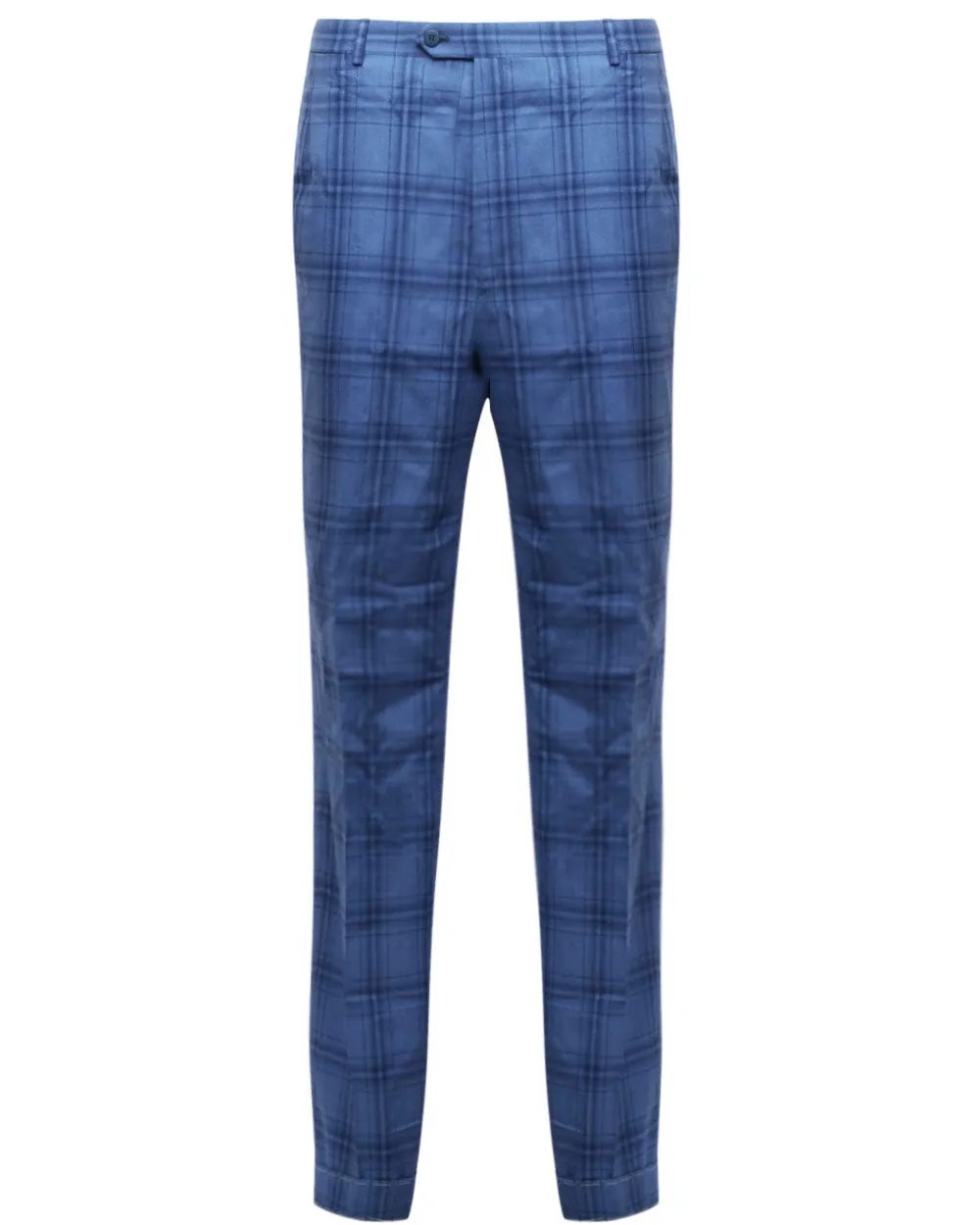 Blue Plaid Dress Trouser