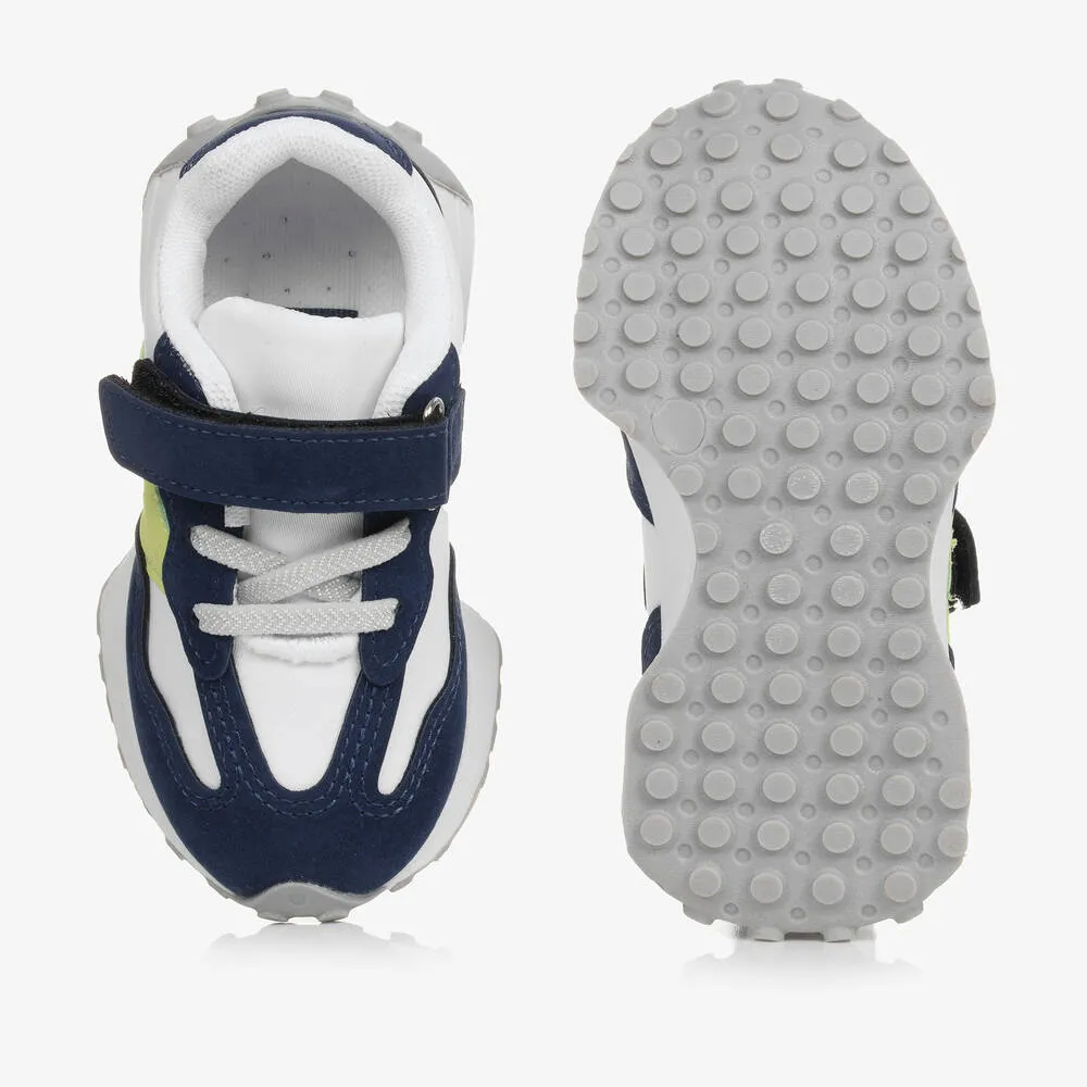 Boys Navy Blue & White Trainers