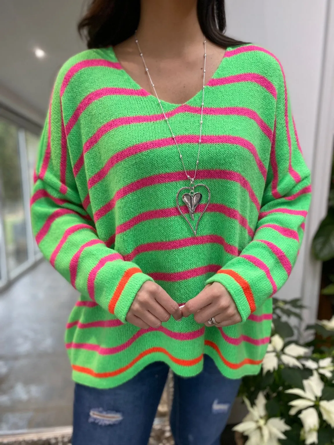 Bright Stripe Knitted Jumper Bryony