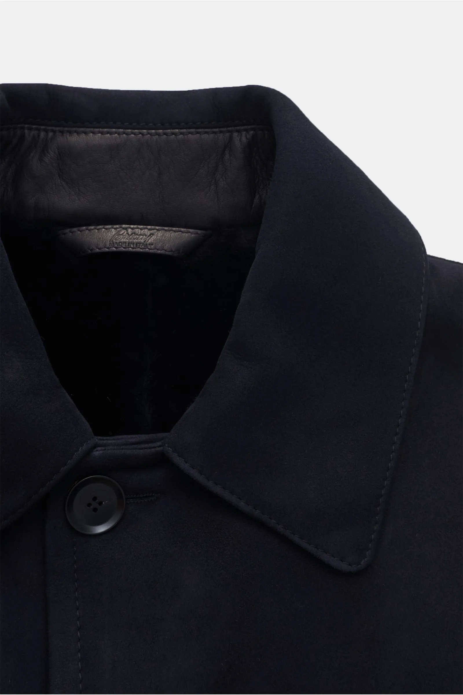 BRIONI shearling coat navy