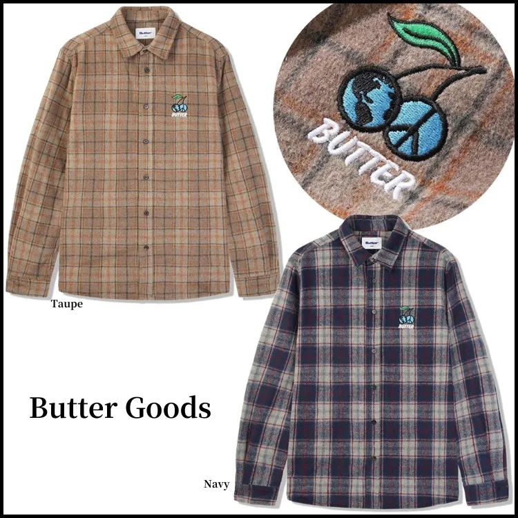 Butter Goods  |Other Plaid Patterns Unisex Street Style Long Sleeves Shirts