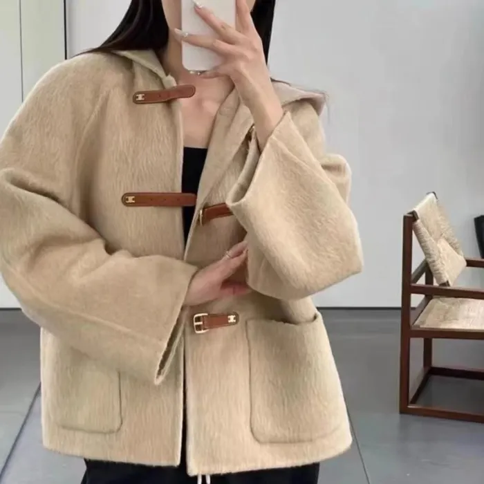 camel wool cardigan