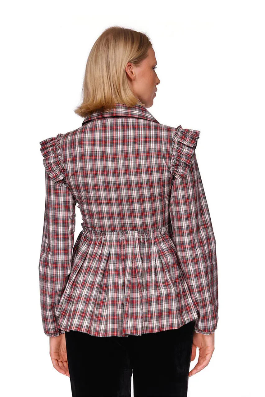 Cara Cara Aurelia Top, Tartan Plaid Turtledove