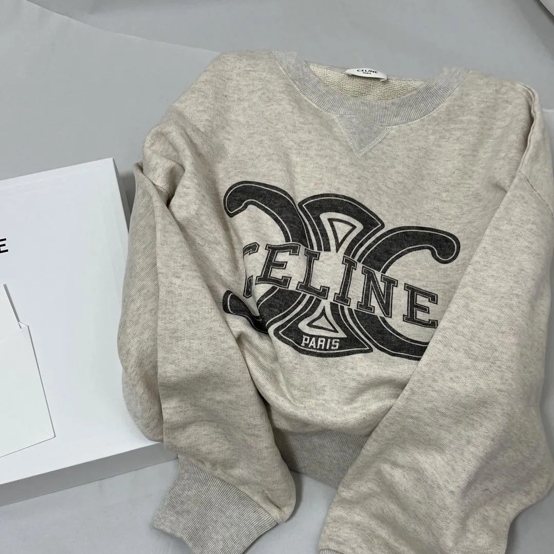 Celine Triomphe Cotton Fleece Sweatshirt | Shop Now