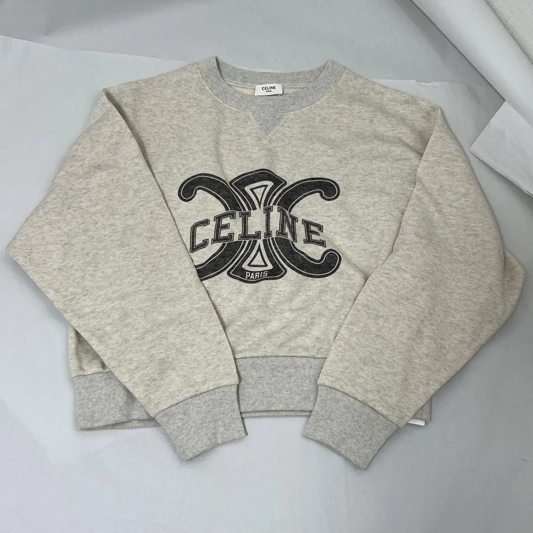 Celine Triomphe Cotton Fleece Sweatshirt | Shop Now