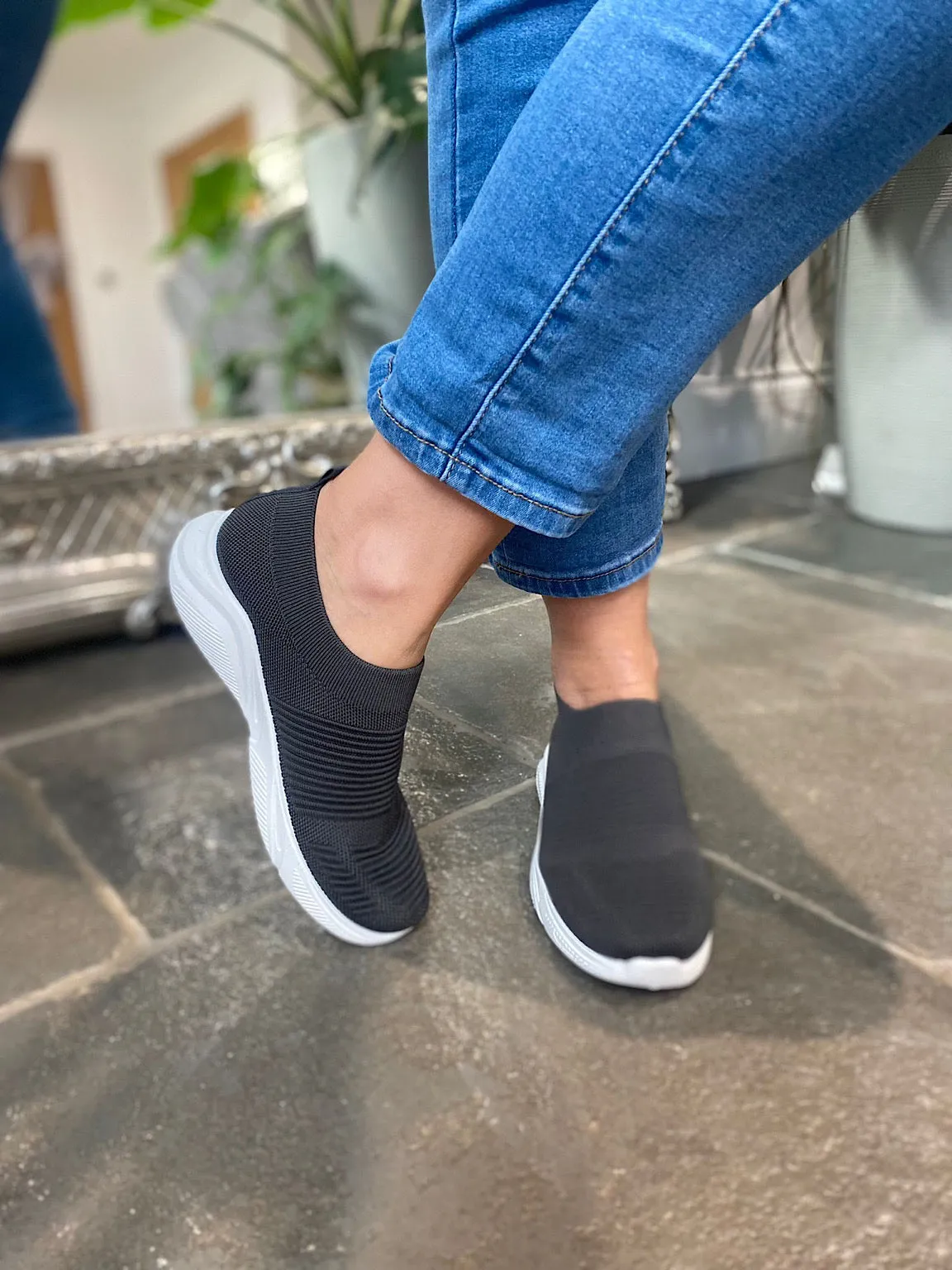 Charcoal Slip On Trainers Nadia - Shop Now