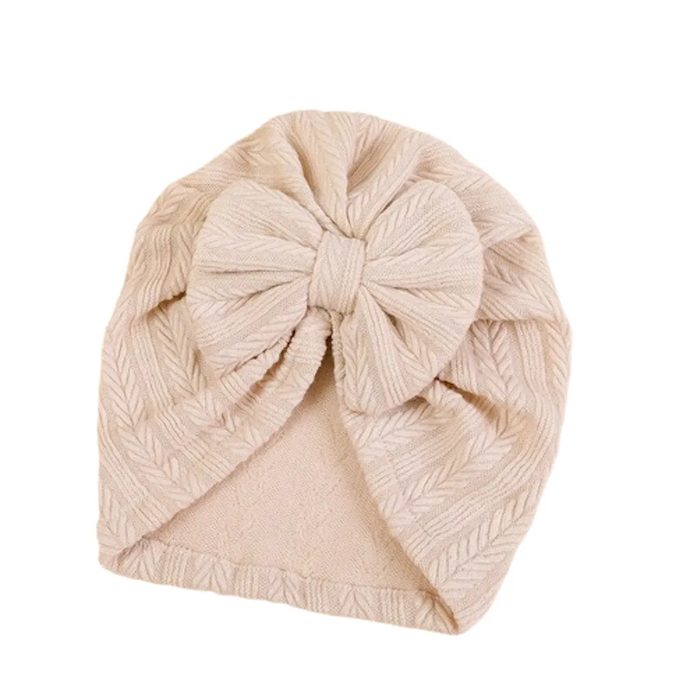 Cream Bow Turban for Baby Myla.