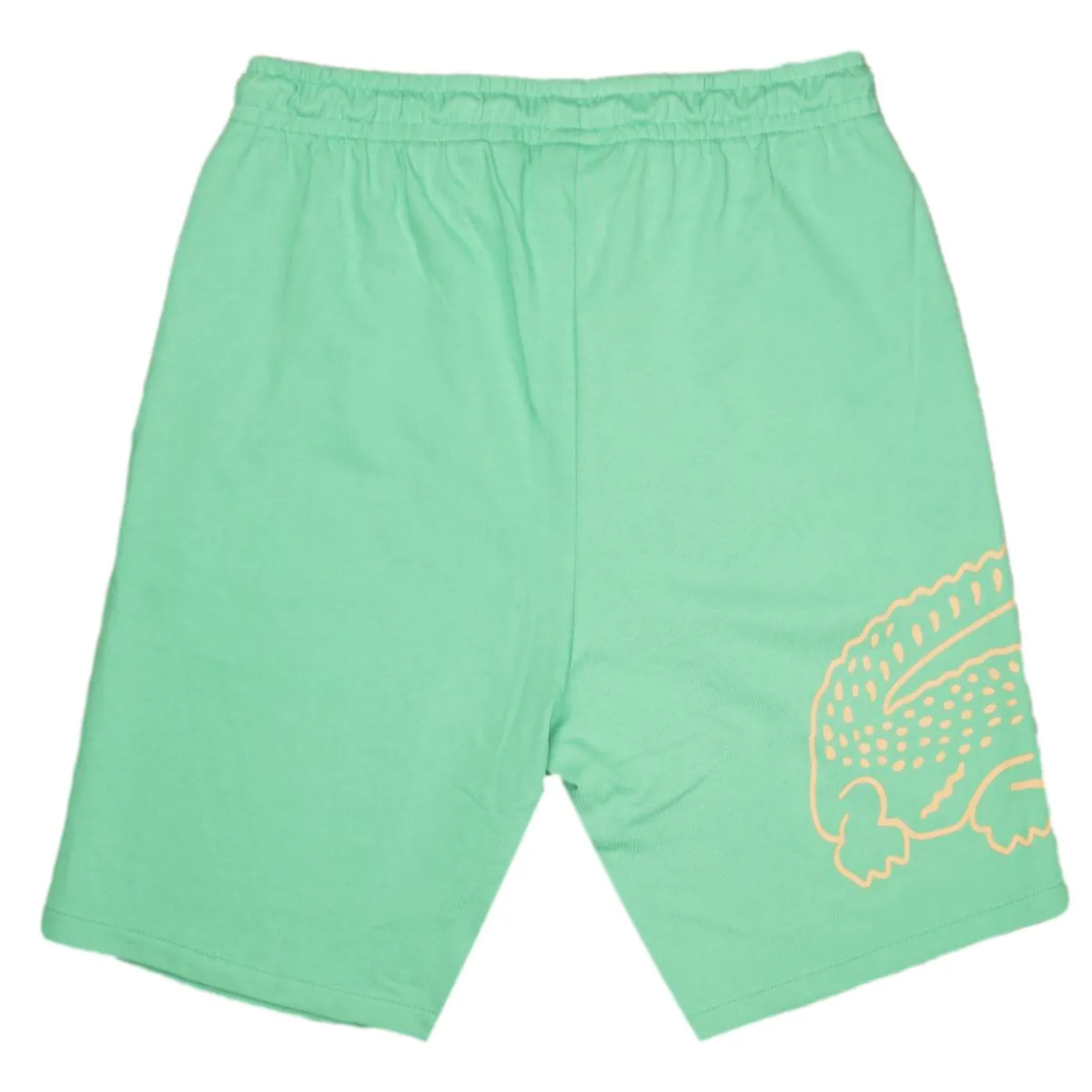 Crocodile Green Fleece Shorts with Side Print