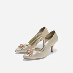 Cynthia Gold Pumps