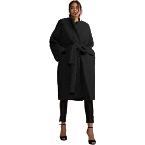 Cynthia Rowley Women's Faux Fur Long Coat, Black