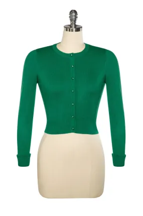 D'Amour Green Long Sleeve Crop Cardigan