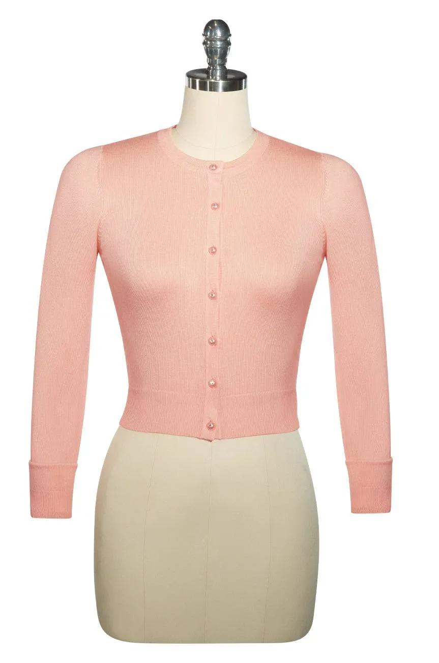 'D'Amour Pink Crop Cardigan - Long Sleeve'