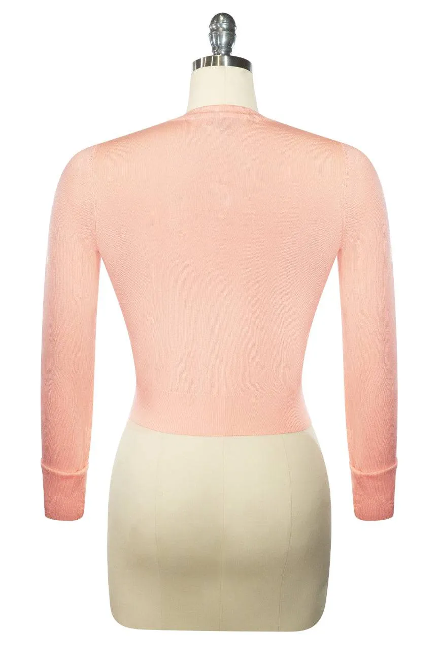 'D'Amour Pink Crop Cardigan - Long Sleeve'