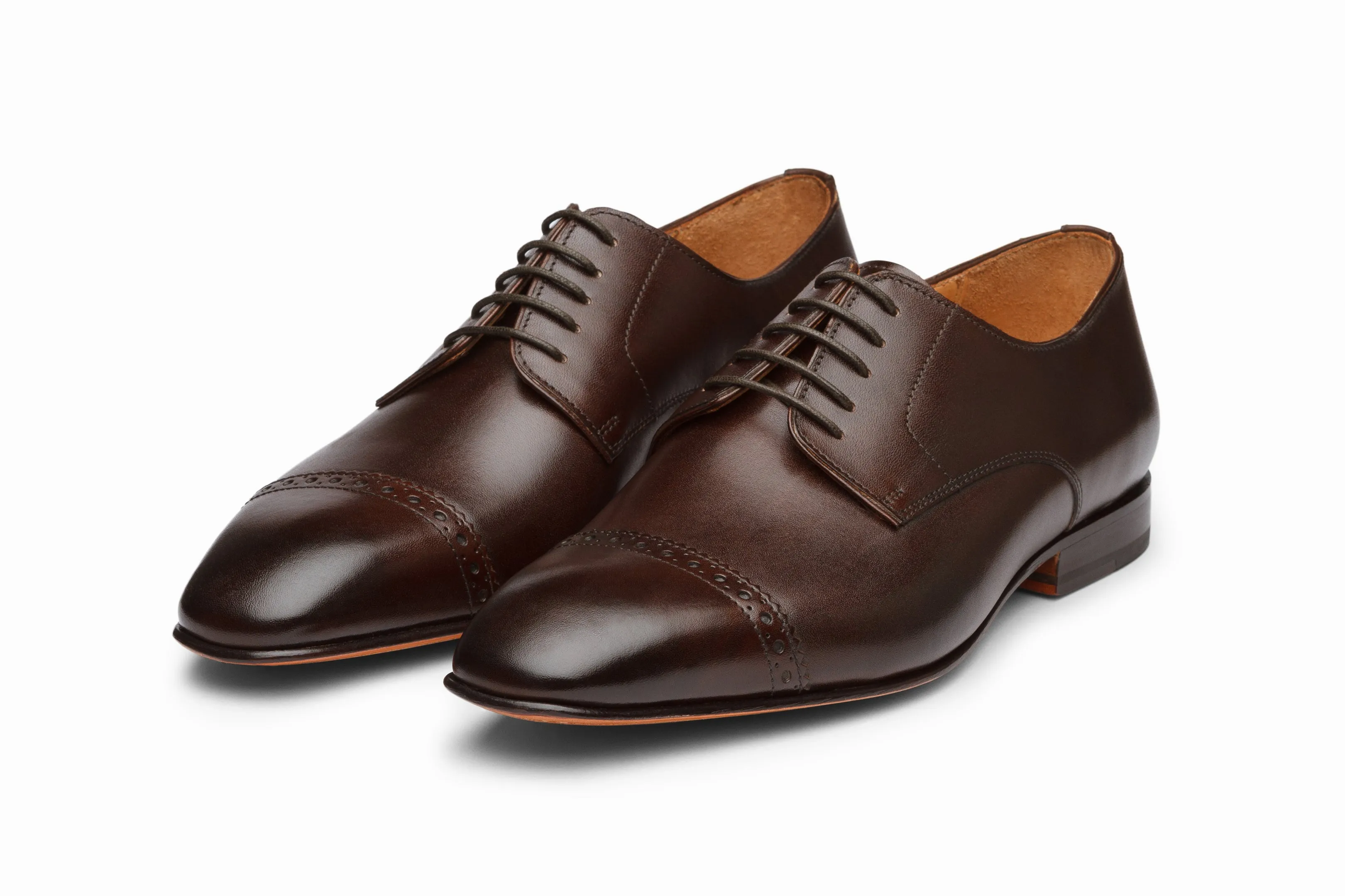 Dark Brown Captoe Derby