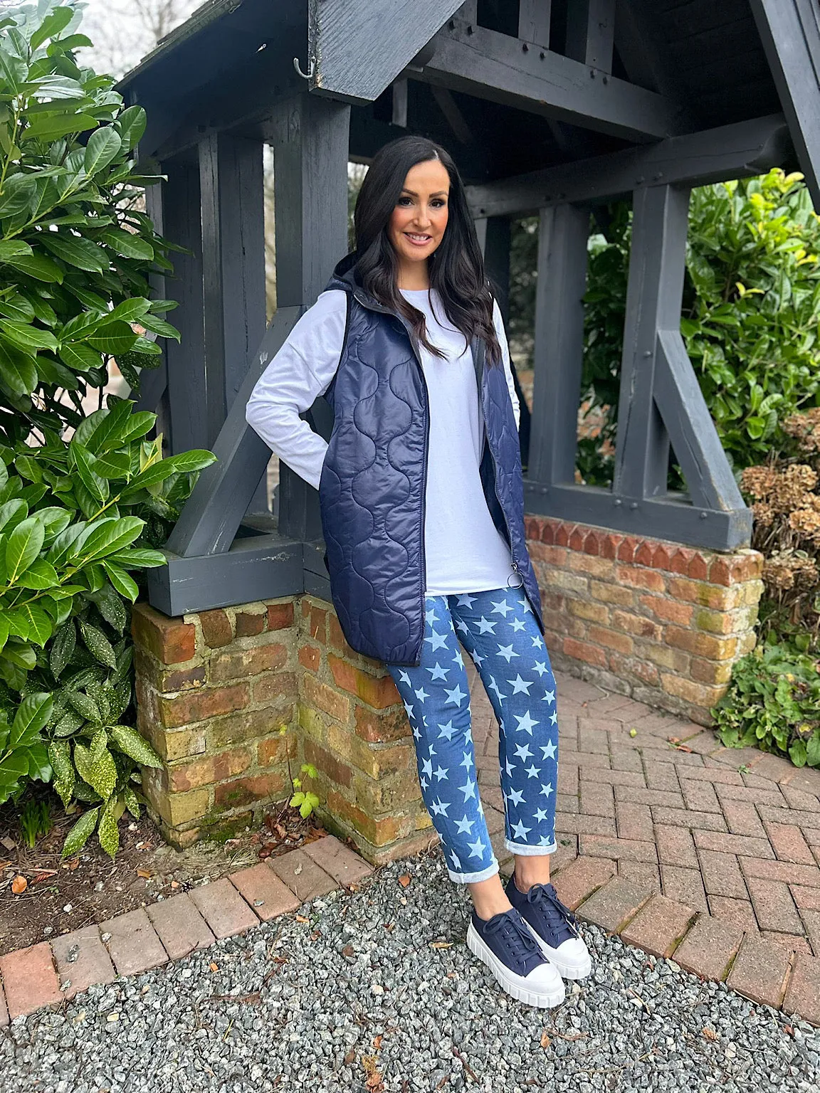 Denim Star Print Joggers - Shop now for stylish star print denim joggers.