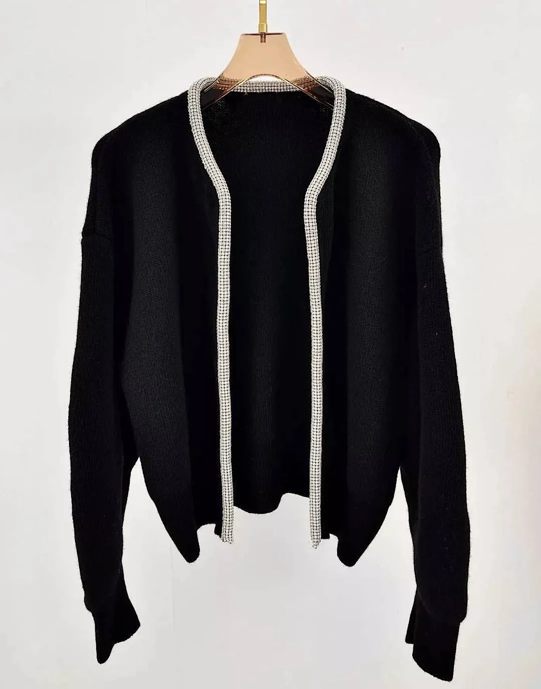 Diamond Open Cardigan with Neckline