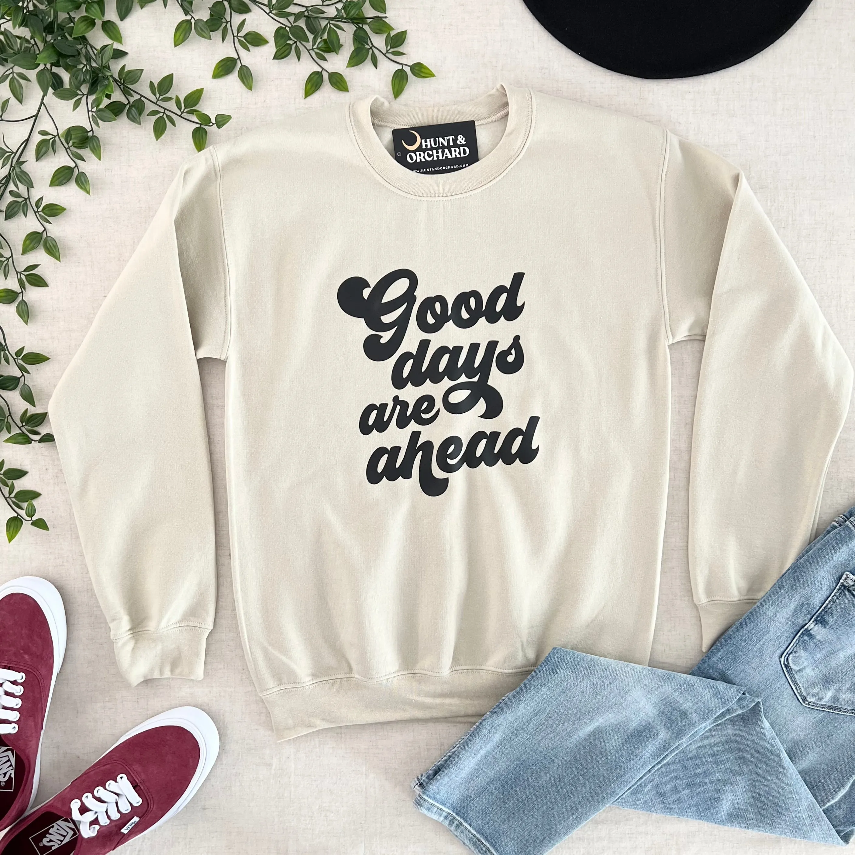 Ecru Good Days Are Ahead Pullover