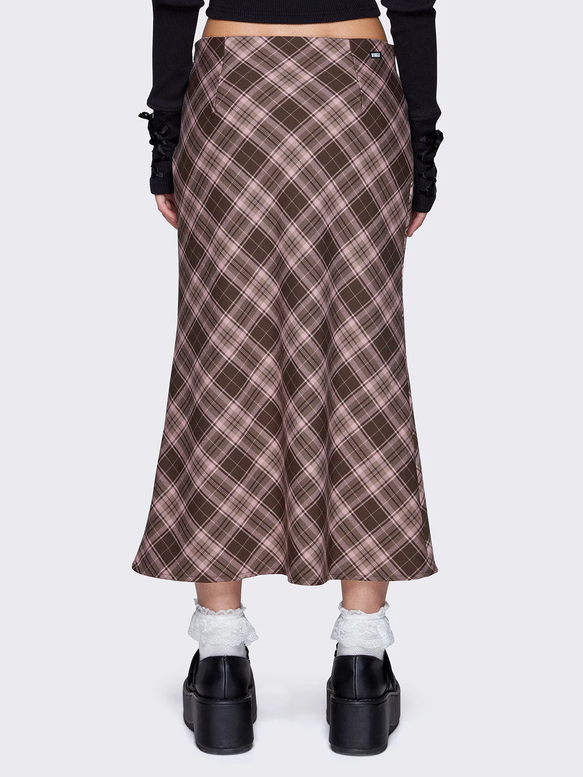 Edith Plaid Midi Skirt