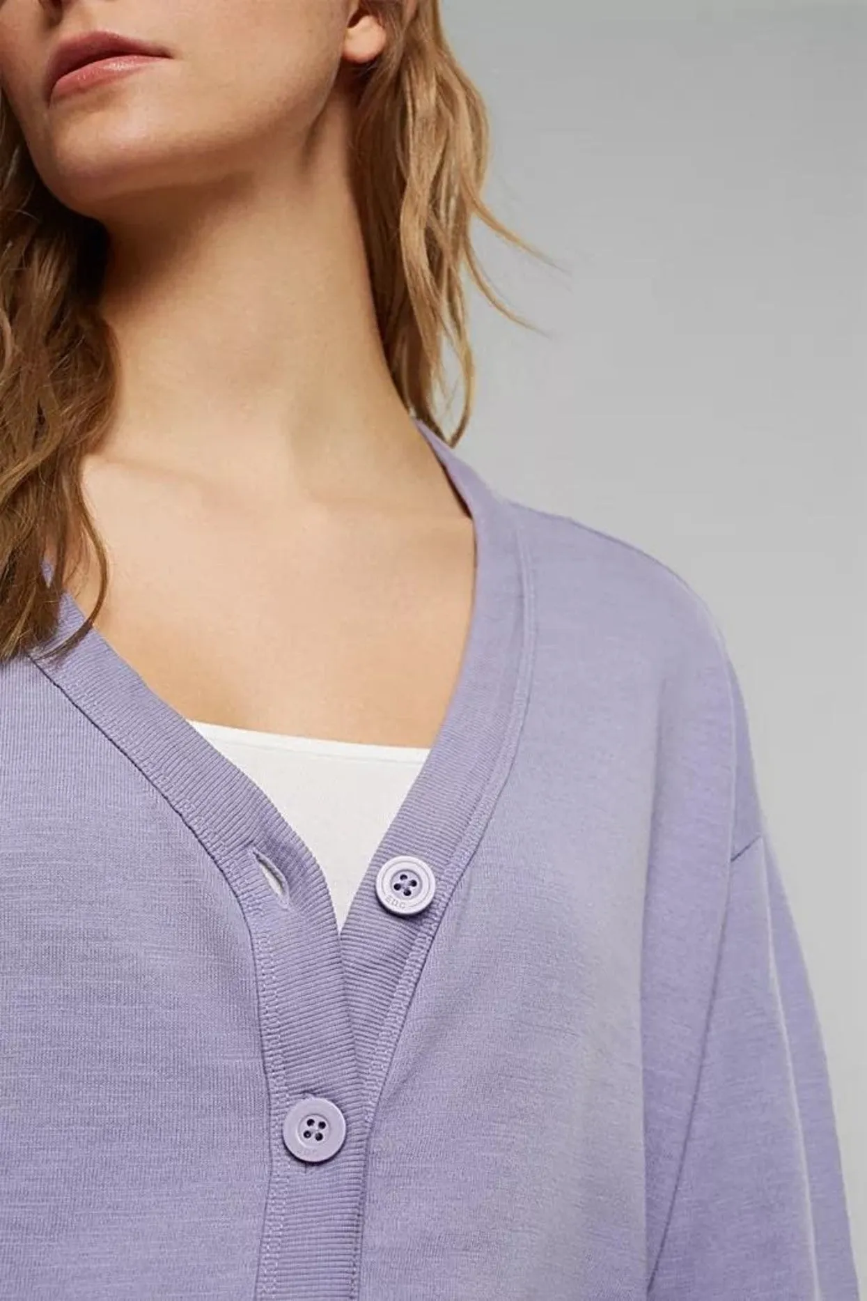 Esprit Lilac Sustainable Knit Pigment Dye Cardigan