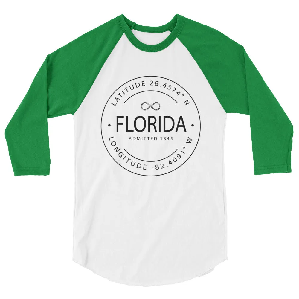 Florida Shirt - 3/4 Sleeve Raglan - Latitude Longitude