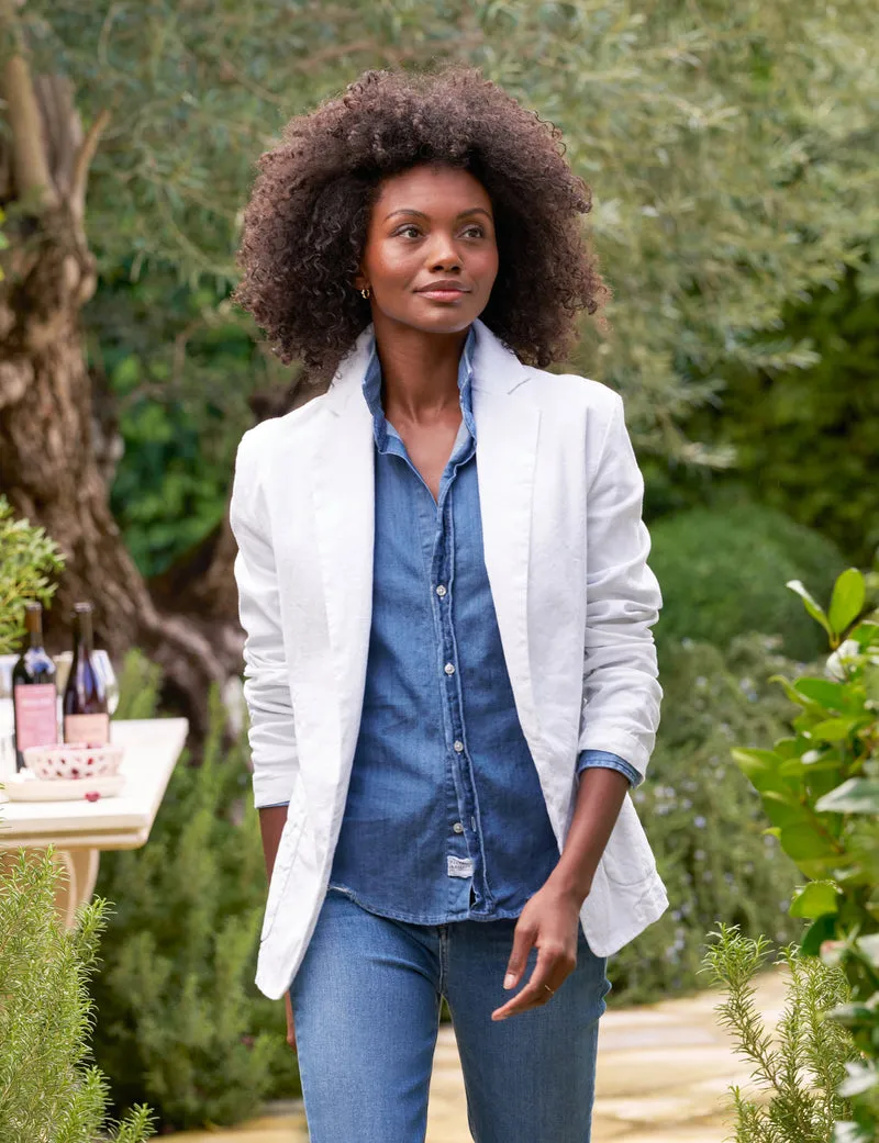 Frank & Eileen Dublin Blazer in White Linen