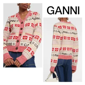 Ganni  |Casual Style Wool Blended Fabrics Street Style Logo